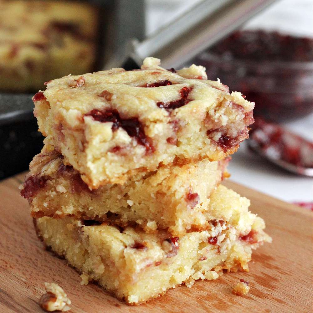 Raspberry-White Chocolate Blondies Recipe