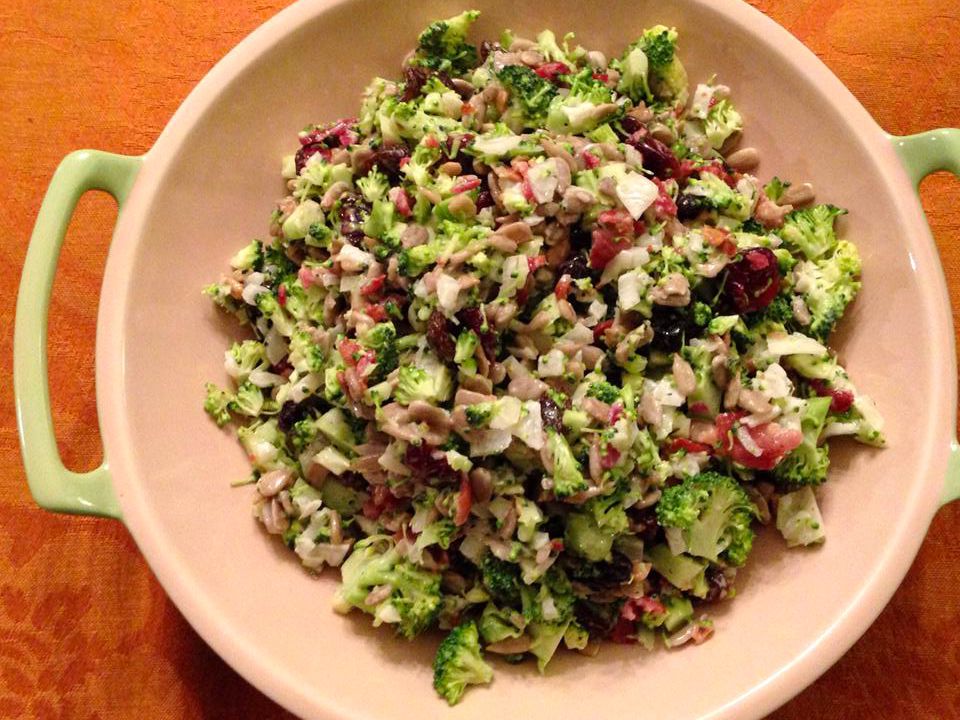 Bacon Broccoli Salad with Raisins and Sunflower Seeds Recipe