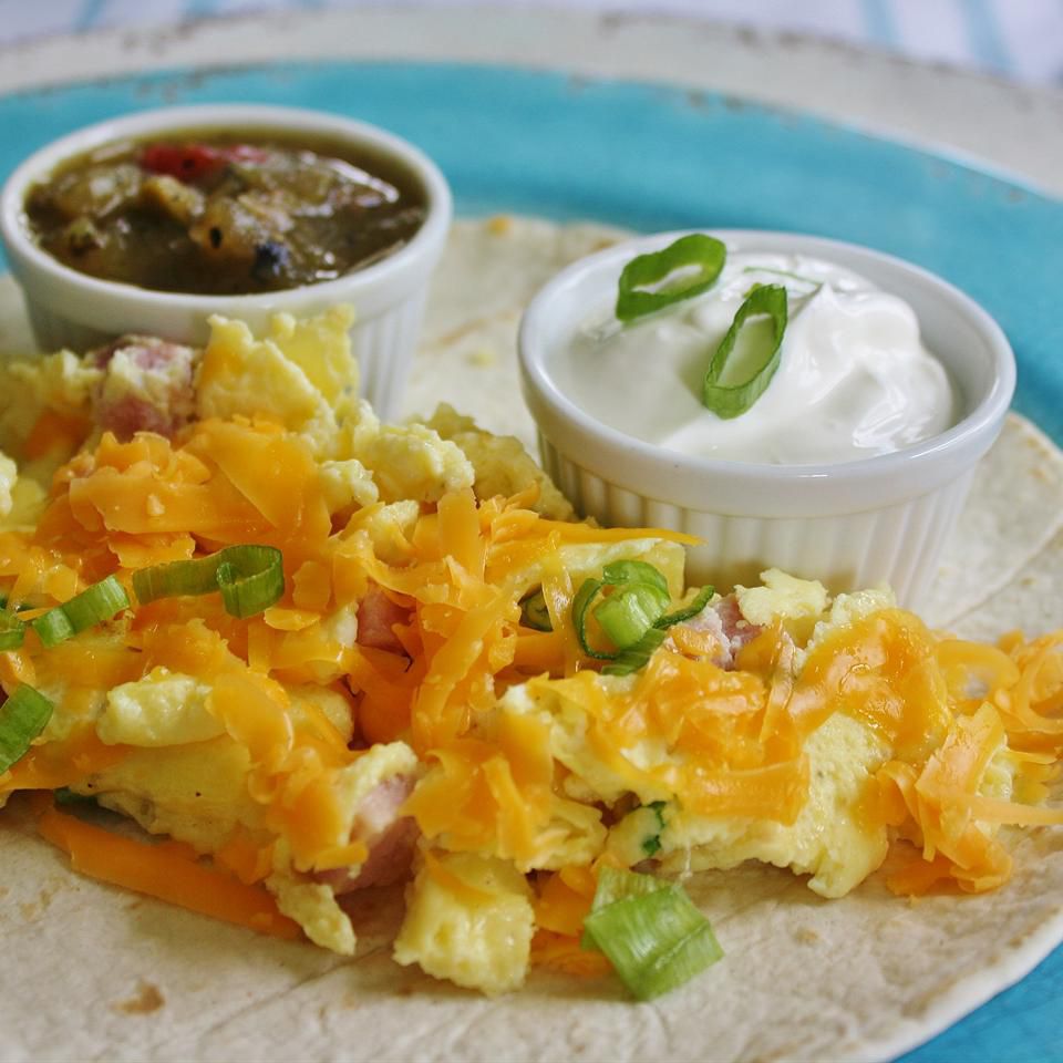 Ham and Cheese Breakfast Tortillas Recipe