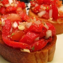 Bruschetta with Roasted Sweet Red Peppers Recipe