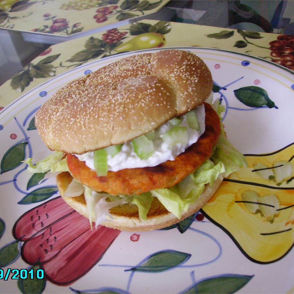 Buffalo Chicken Burgers with Blue Cheese Dressing Recipe