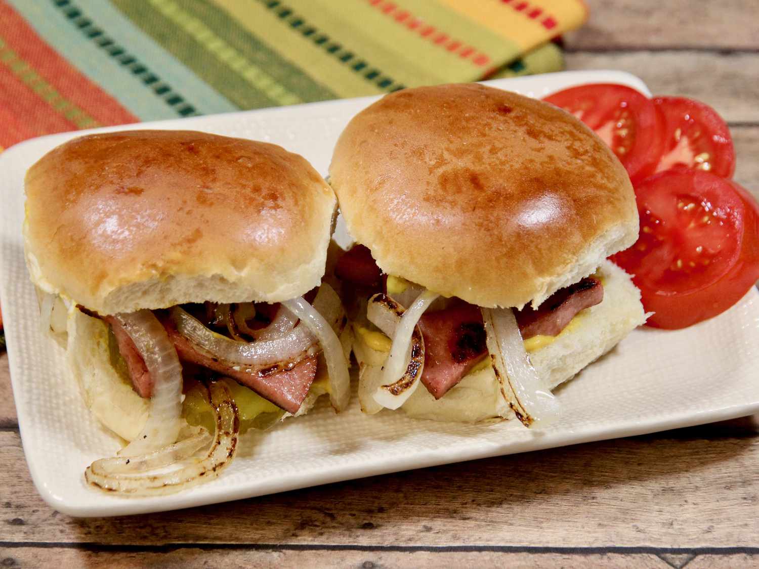 Bologna Sliders with Fried Onions Recipe