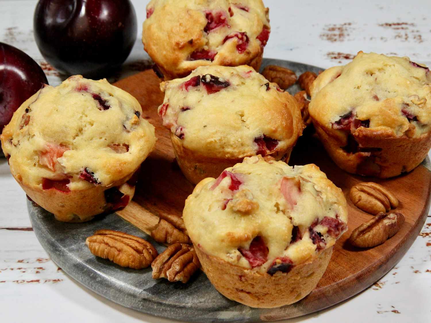 Plum and Pecan Muffins Recipe