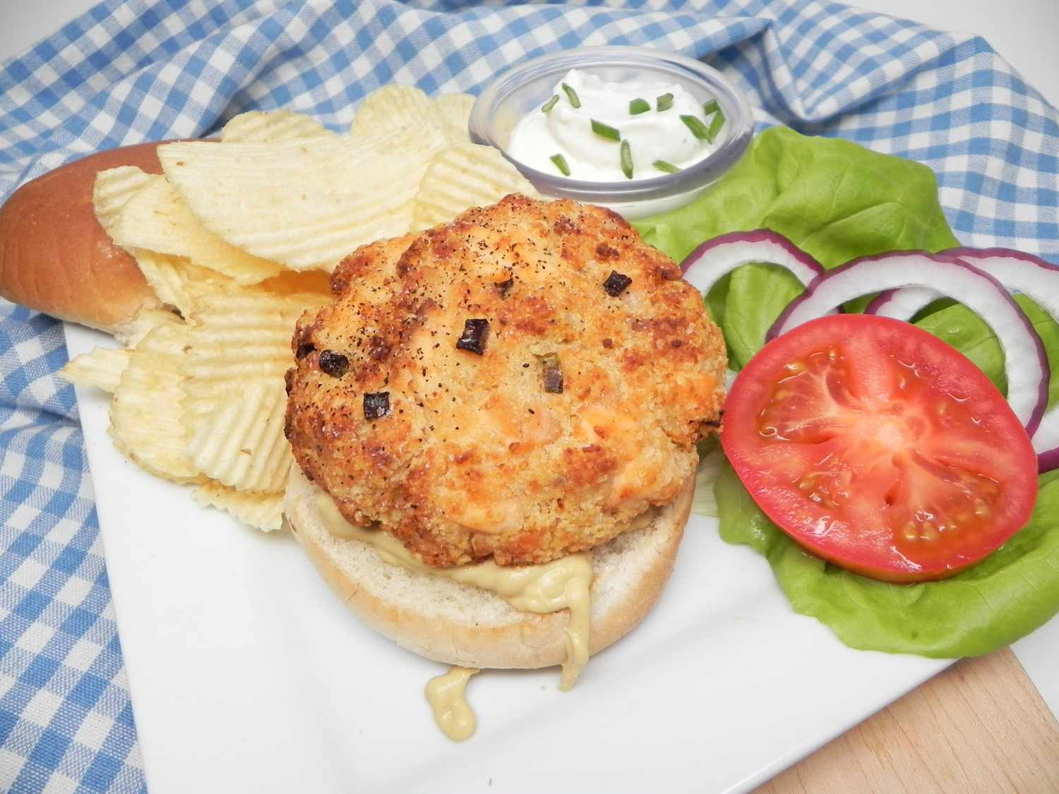 Fresh Salmon Burgers in the Air Fryer