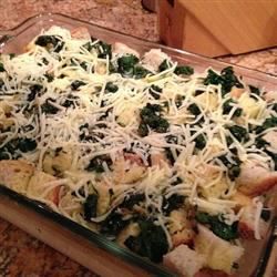 Make-Ahead Spinach and Mozzarella Breakfast Strata Recipe