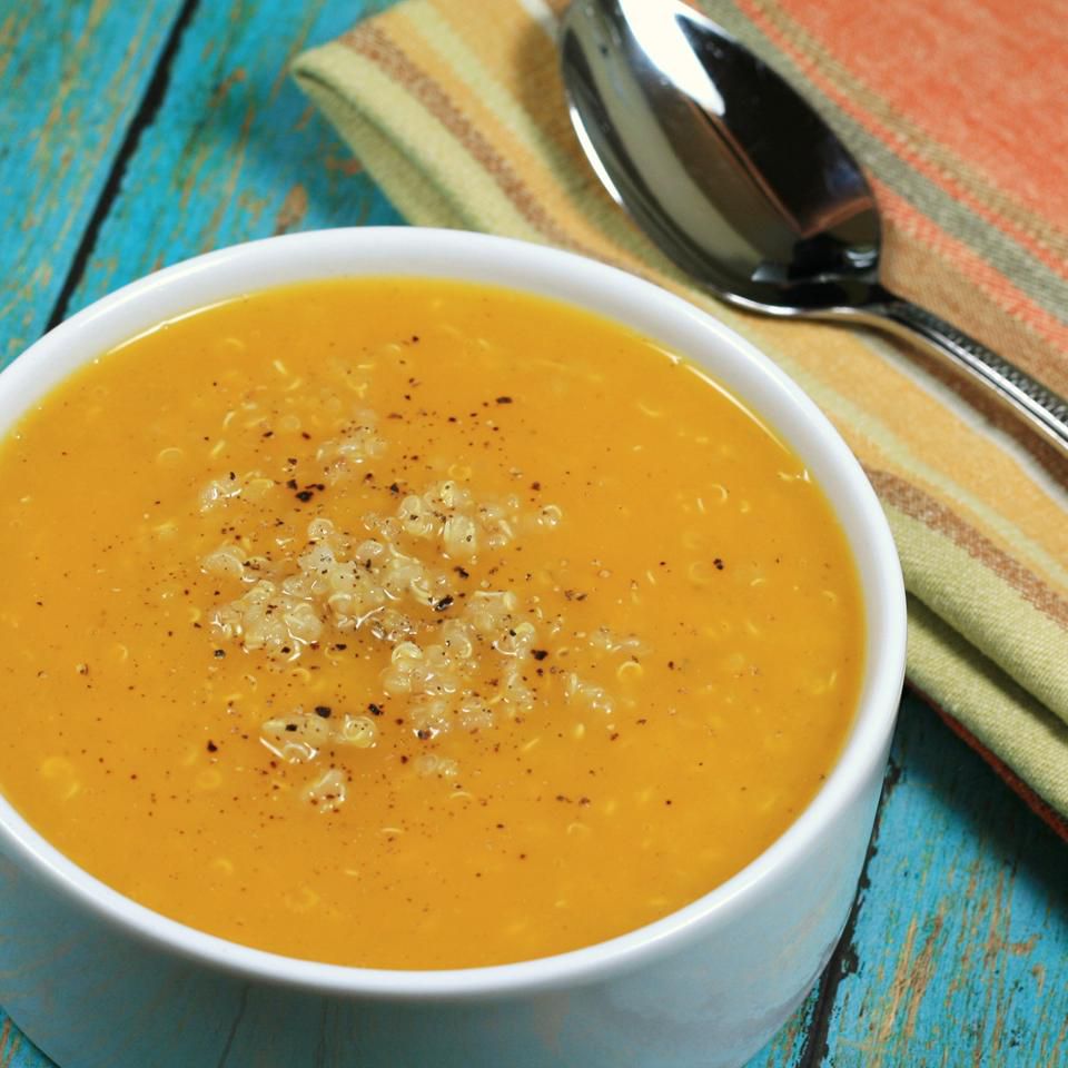 Creamy Butternut Squash Soup with Fresh Ginger and Quinoa Recipe