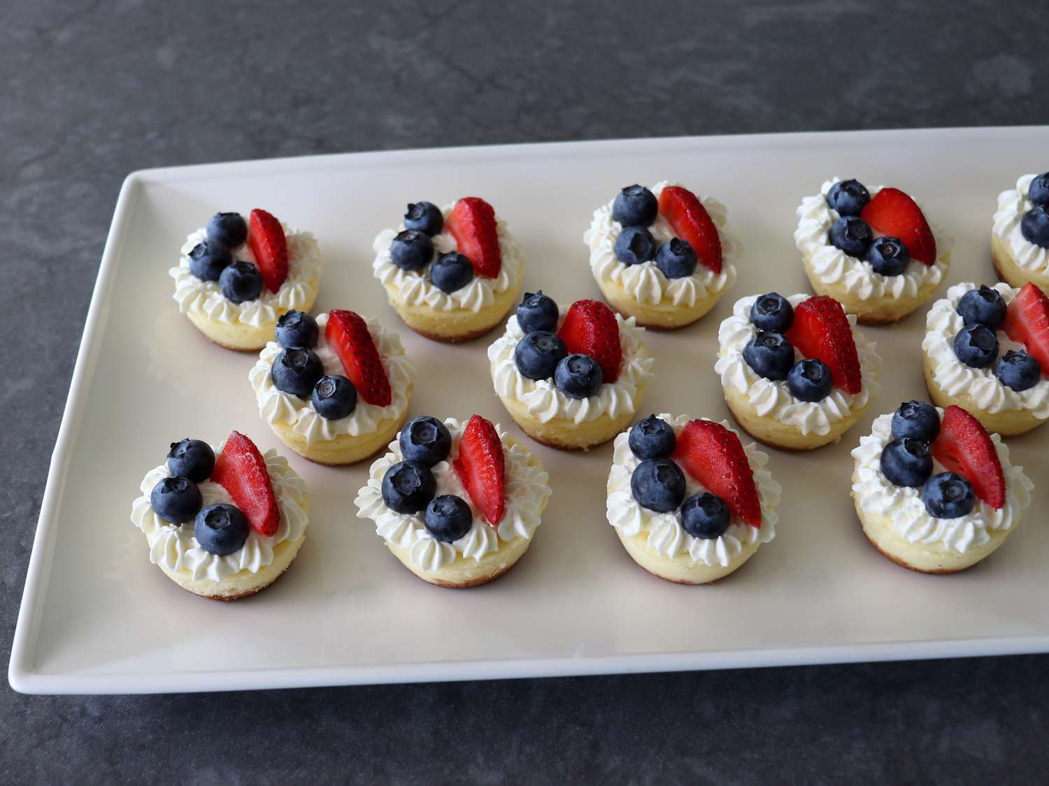 Red, White, and Blue Cheesecake Bites Recipe