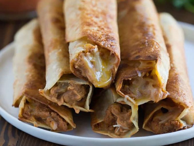 Crispy Bean and Cheese Burritos