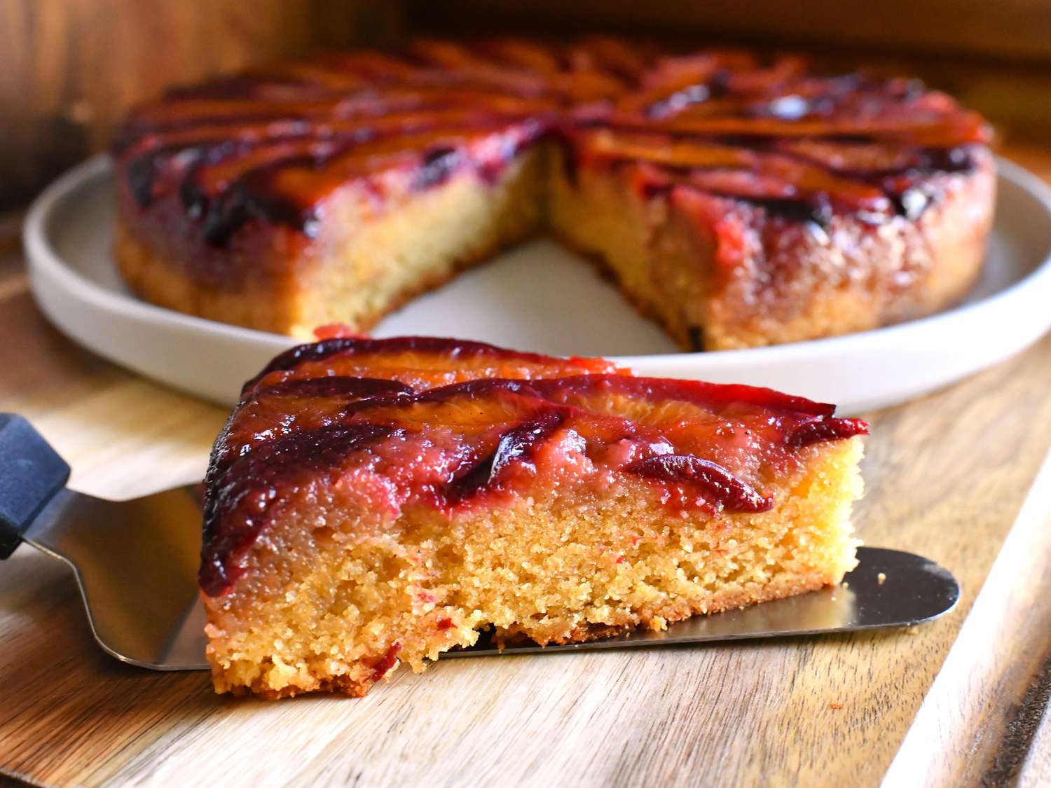 Plum Almond Upside Down Cake Recipe