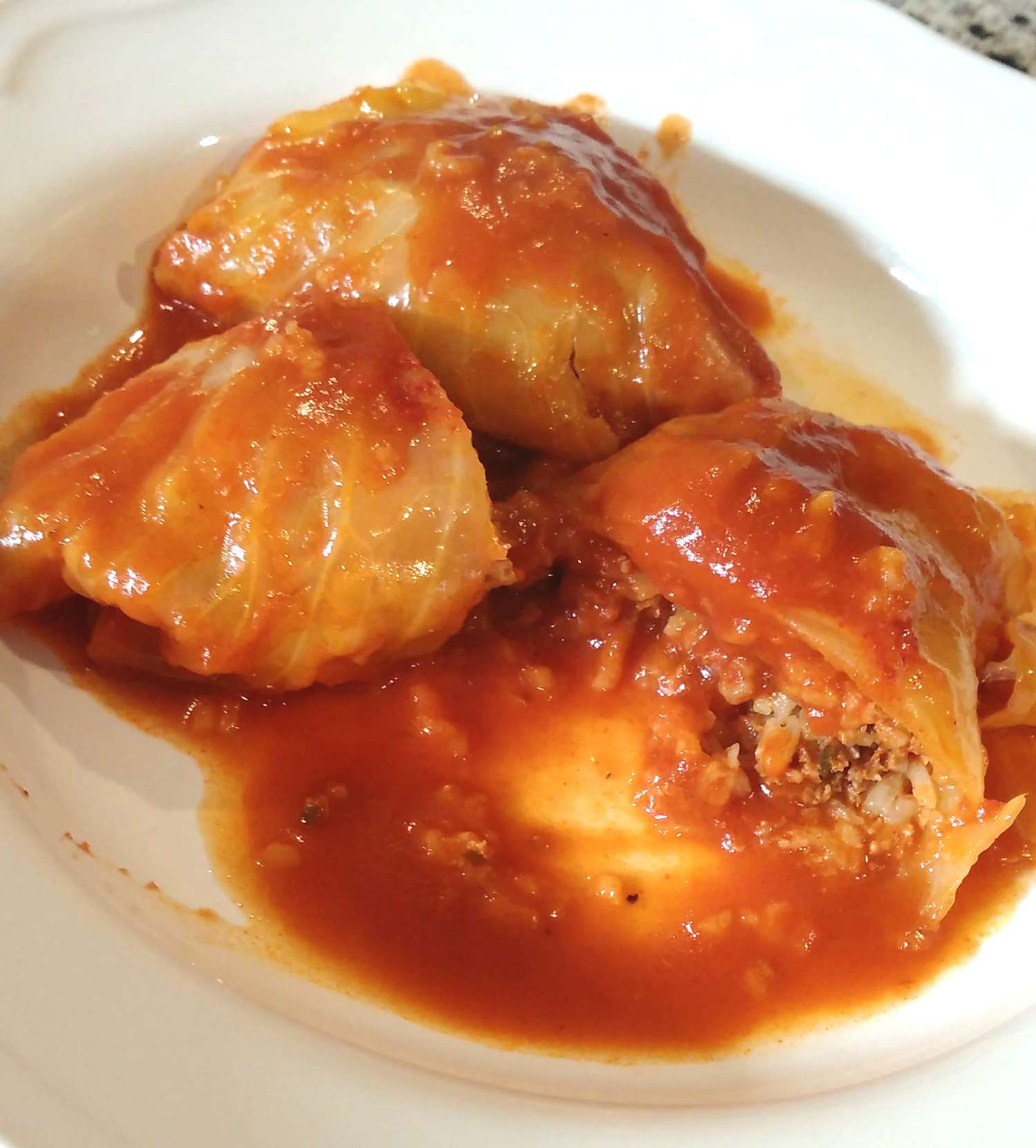 Stuffed Cabbage Rolls with Tomato Sauce Recipe