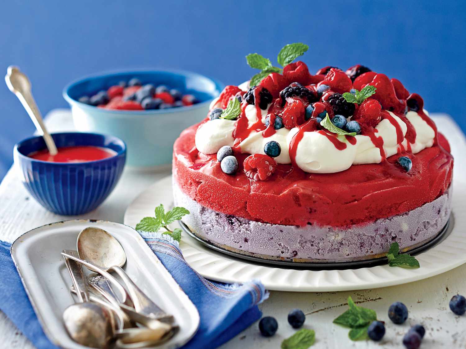 Red, White, and Blue Ice-Cream Cake