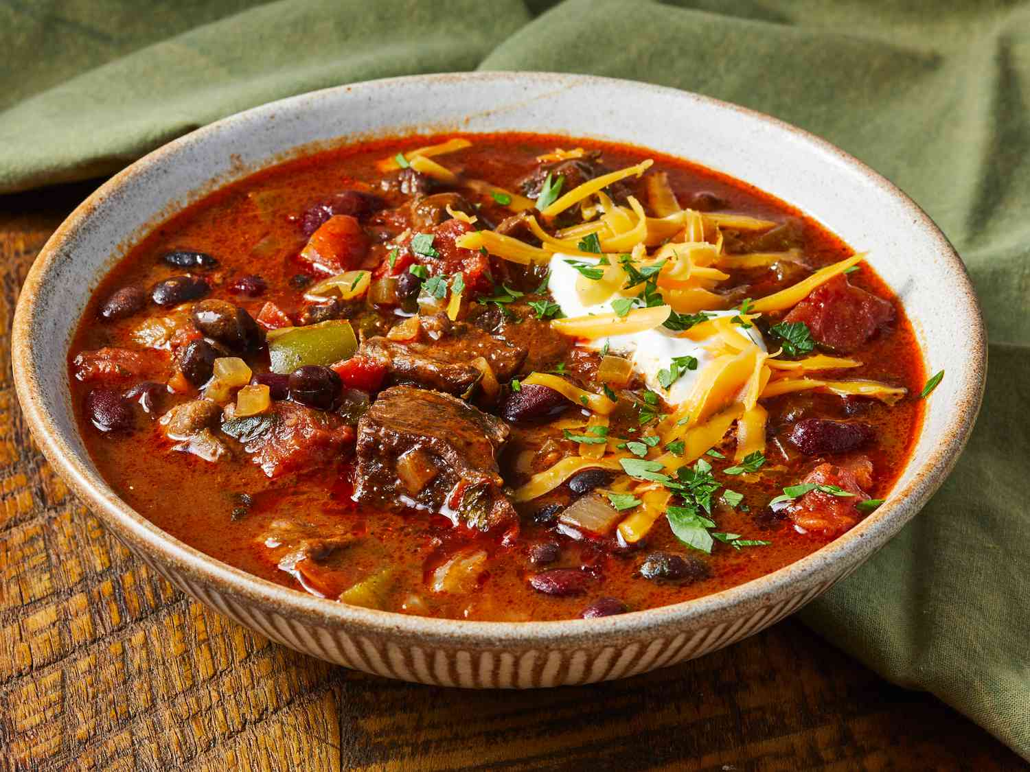 Slow-Cooked Stew Meat Chili Recipe