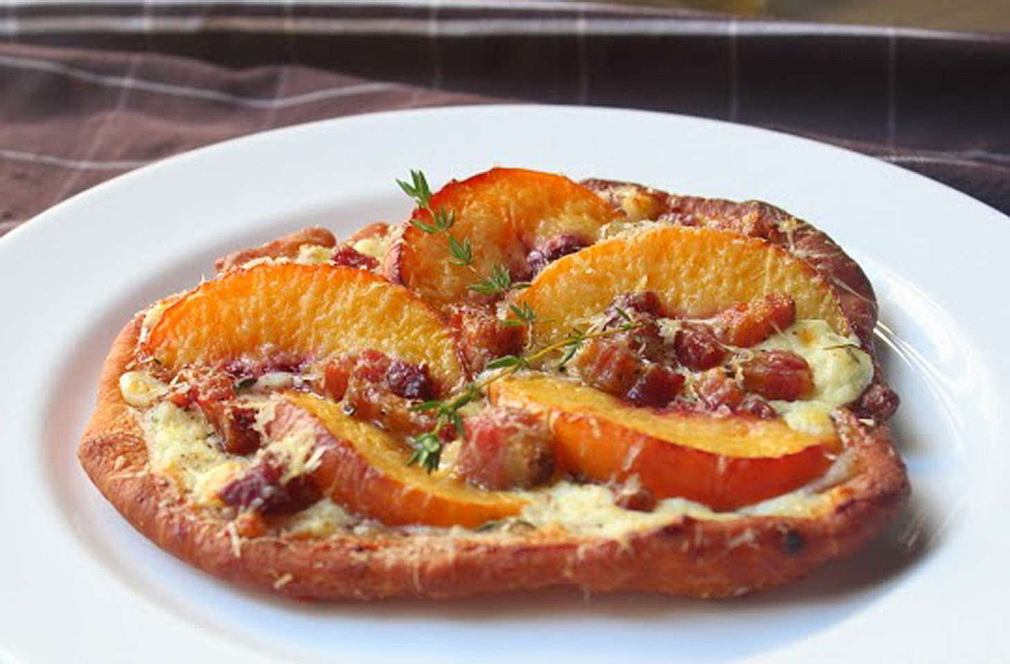 Fried Peach and Pancetta Pizza Recipe