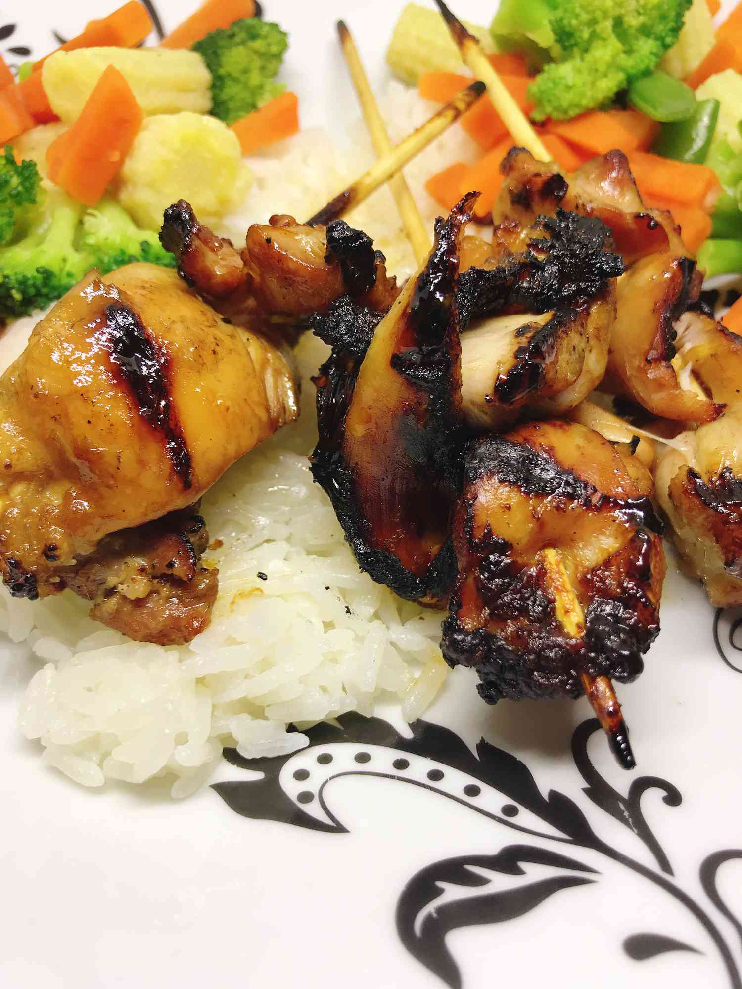 Grilled Teriyaki Chicken Thigh Skewers Recipe