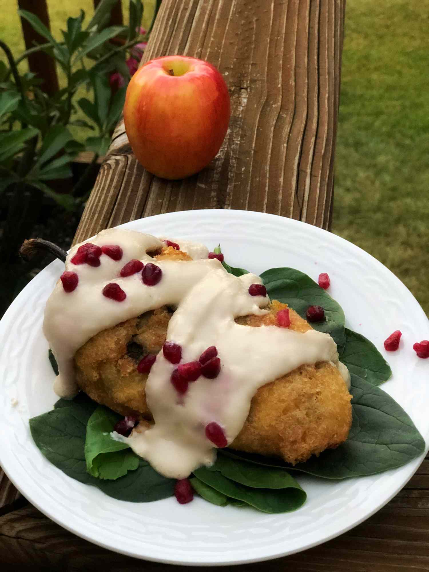 Squash Blossom Chile Relleno with Walnut Cream Sauce Recipe