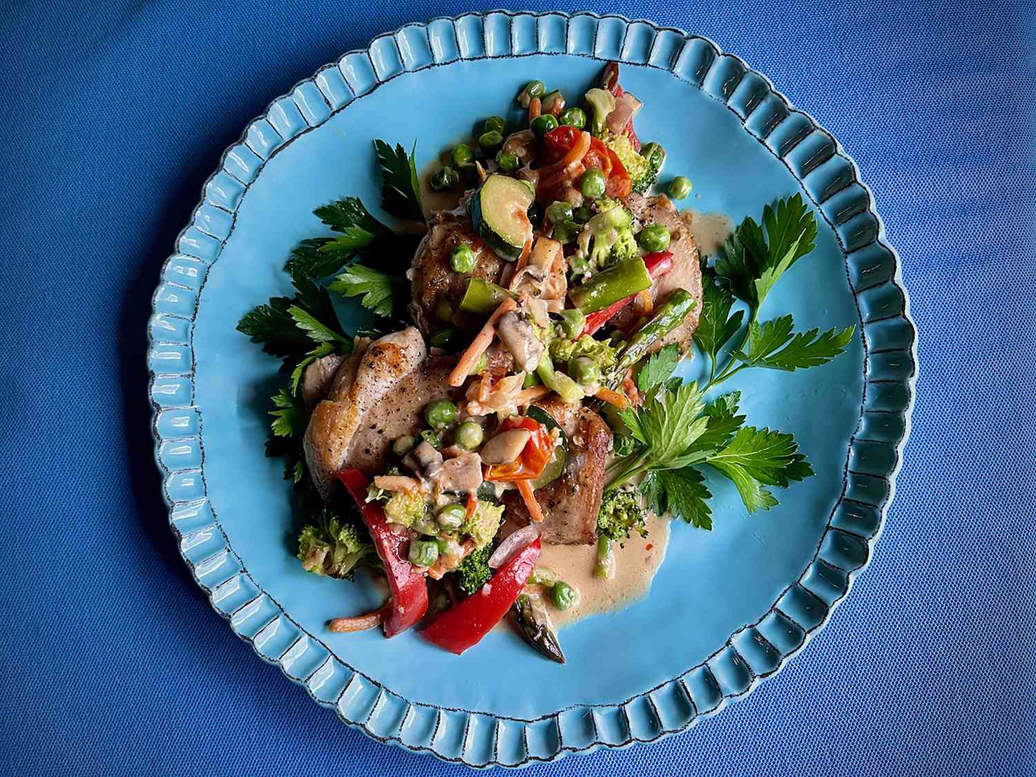 One-Pan Creamy Parmesan Chicken and Vegetables Recipe