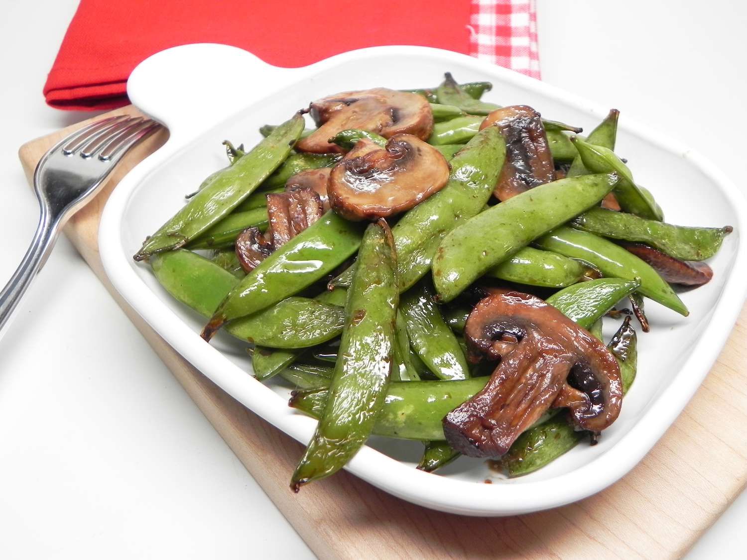 Air Fryer Teriyaki Snap Peas and Mushrooms Recipe