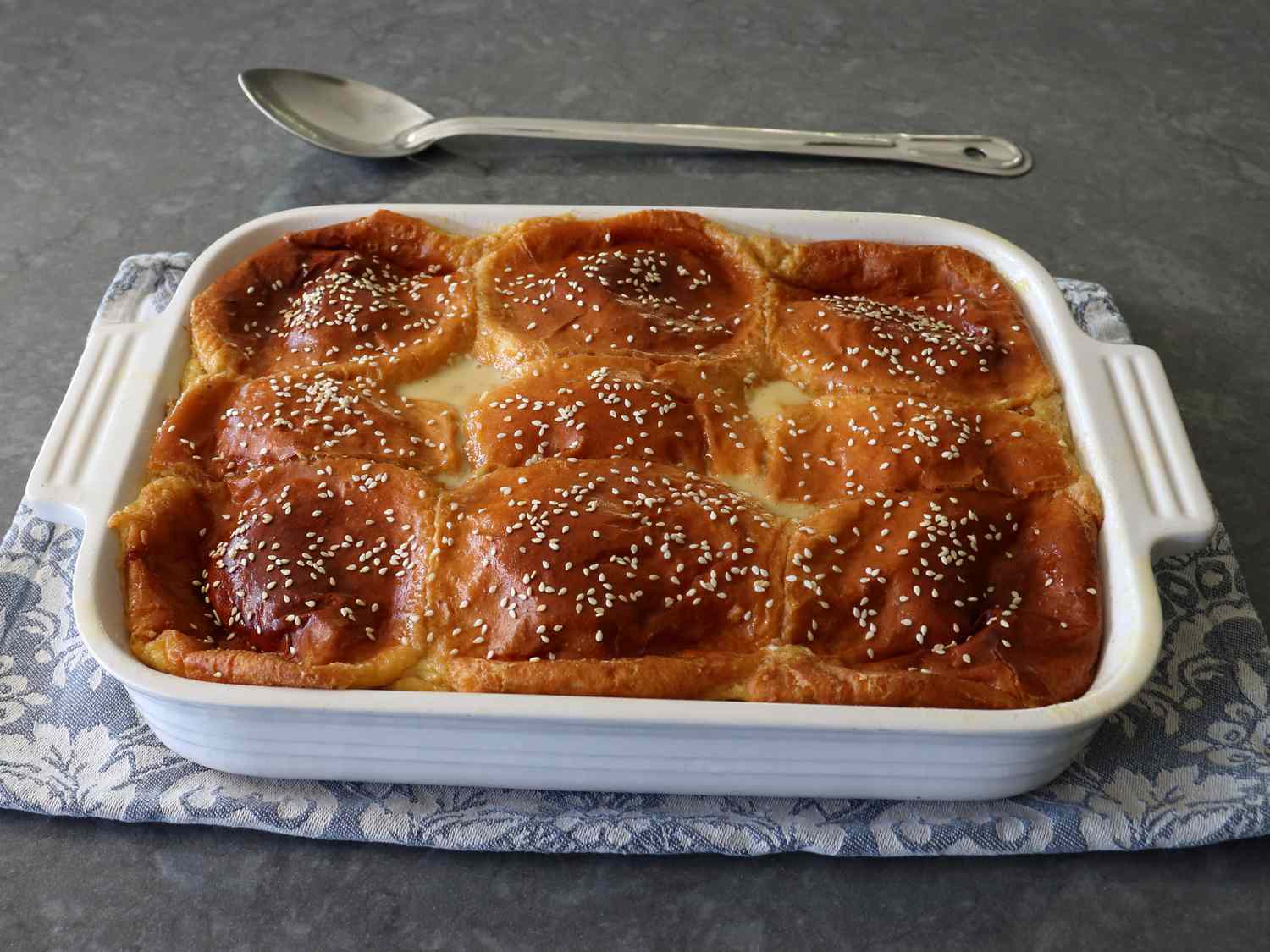 Hamburger Bun Bread Pudding Recipe