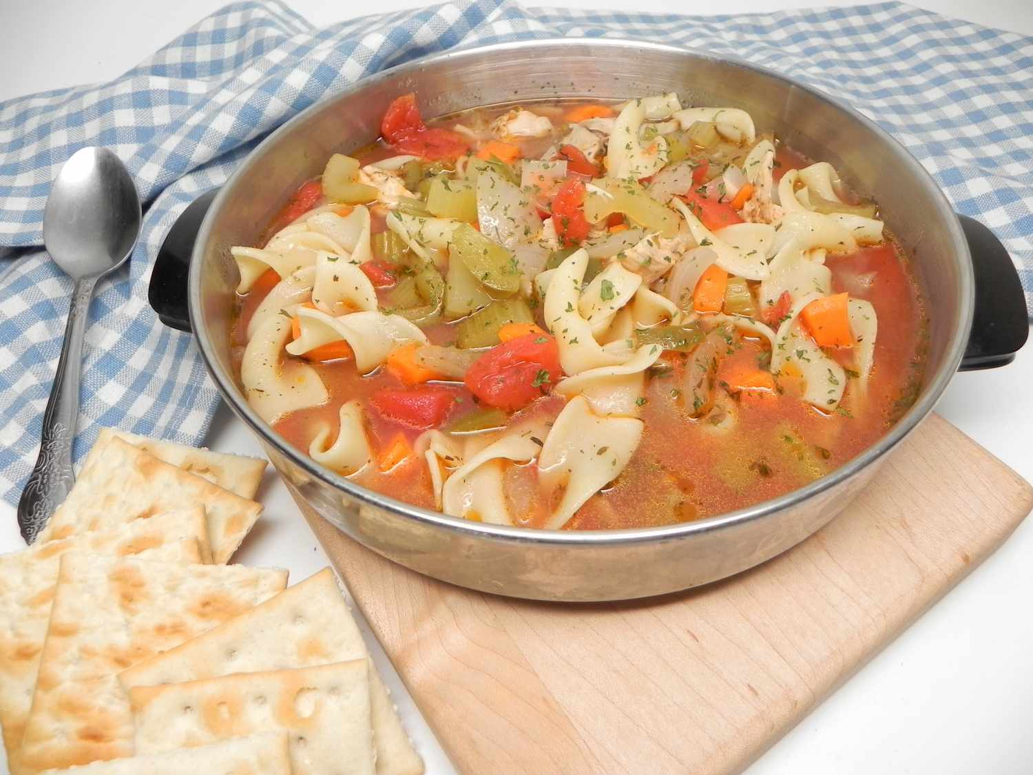 Slow Cooker Chicken Vegetable Soup with Egg Noodles Recipe