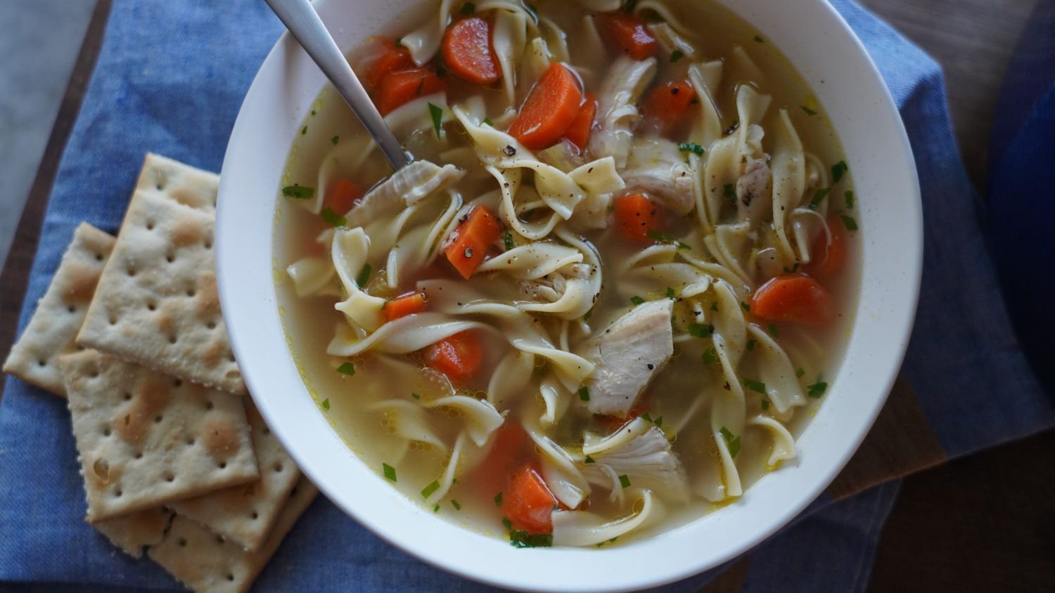 Homemade Roasted Chicken Noodle Soup