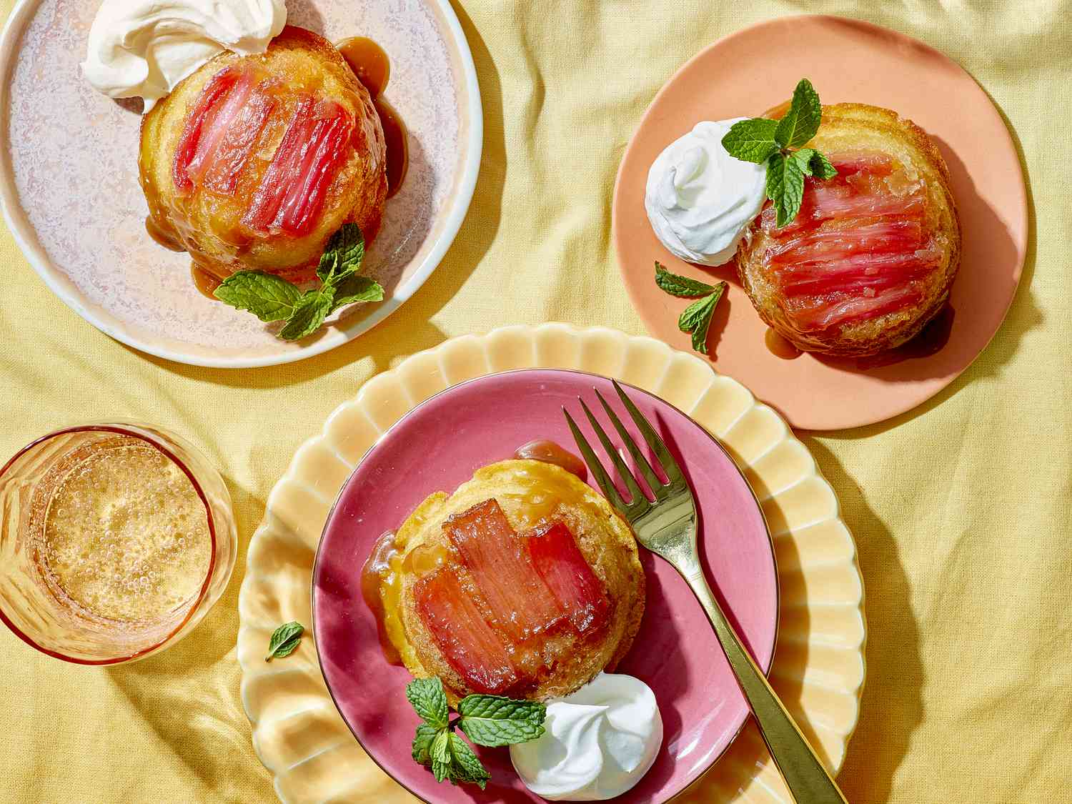 Rhubarb Upside-Down Cupcakes Recipe