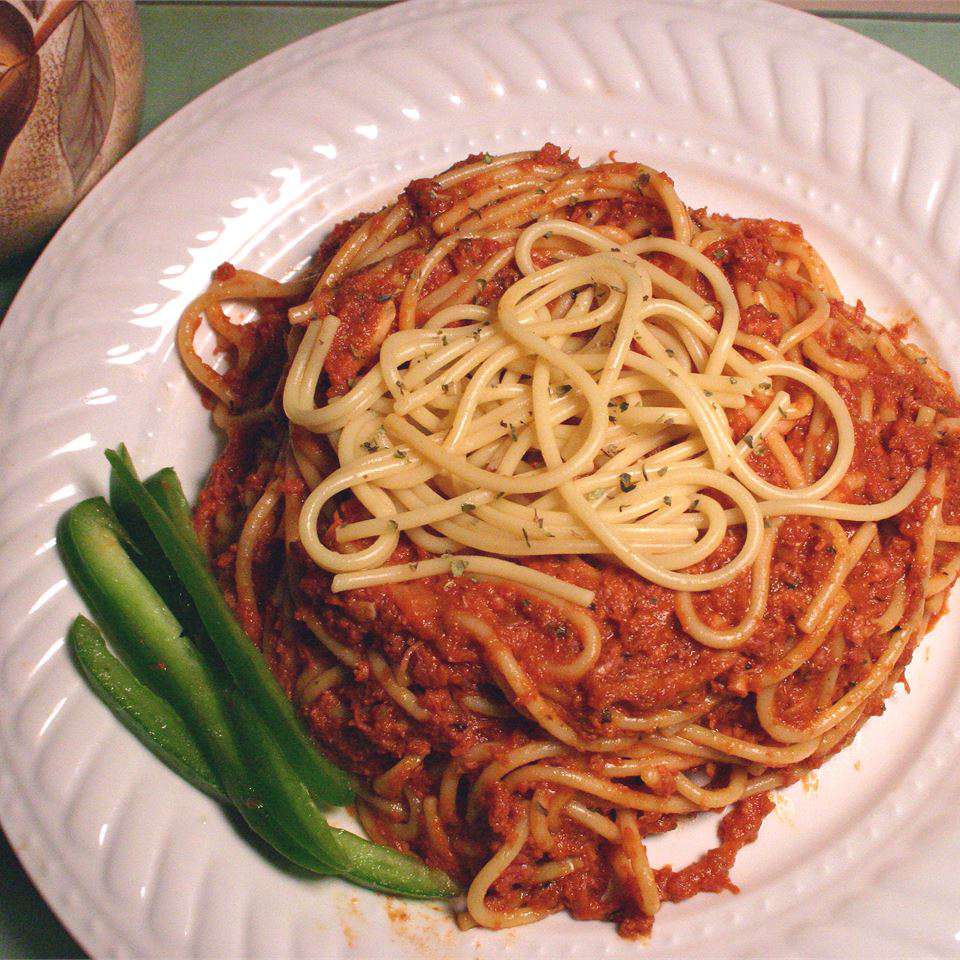 Spaghetti with Corned Beef Recipe