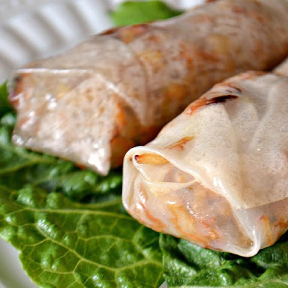 Baked Chicken and Vegetable Rice Paper Rolls Recipe