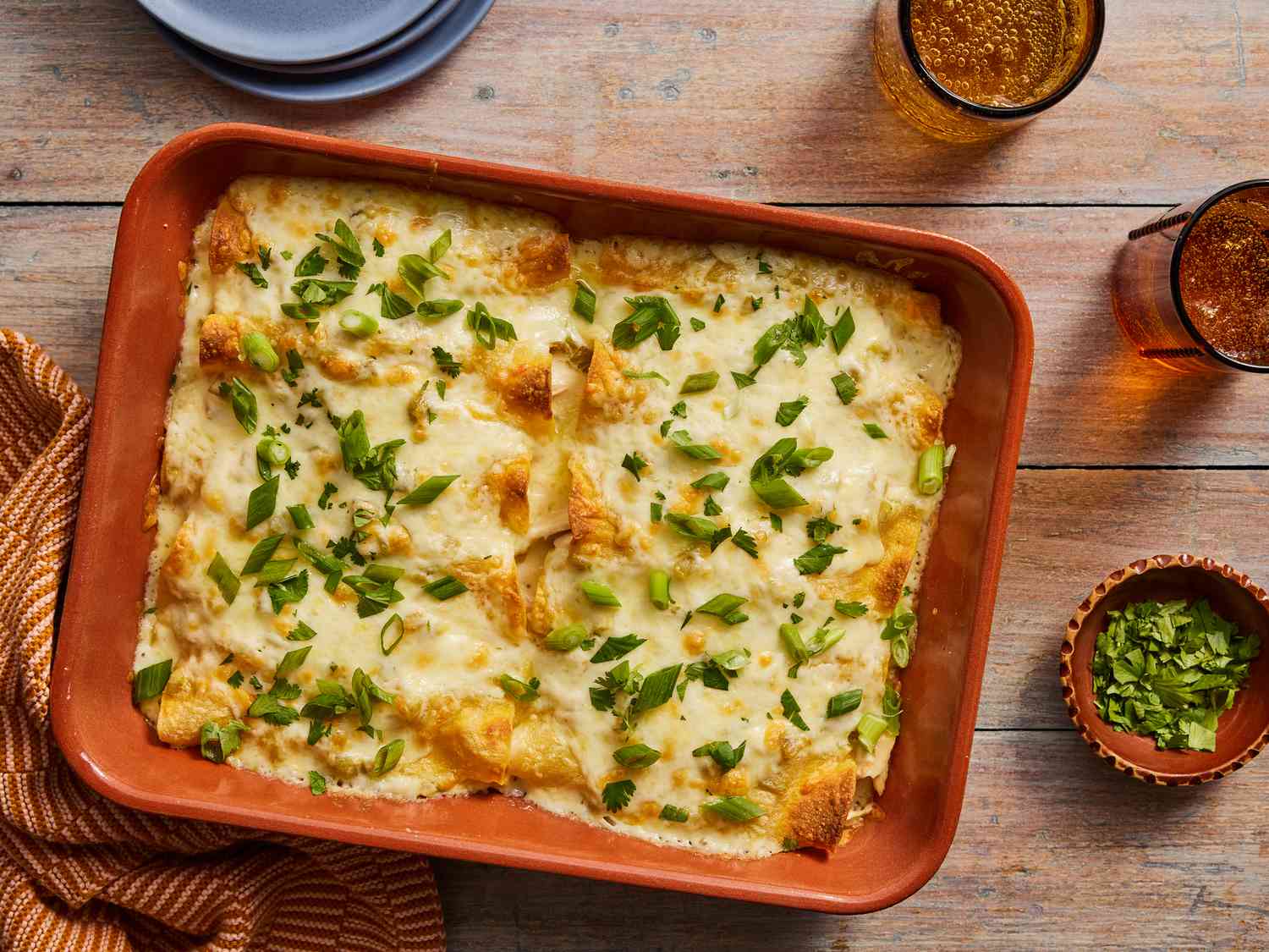 Chicken Enchiladas with Creamy Green Chile Sauce Recipe