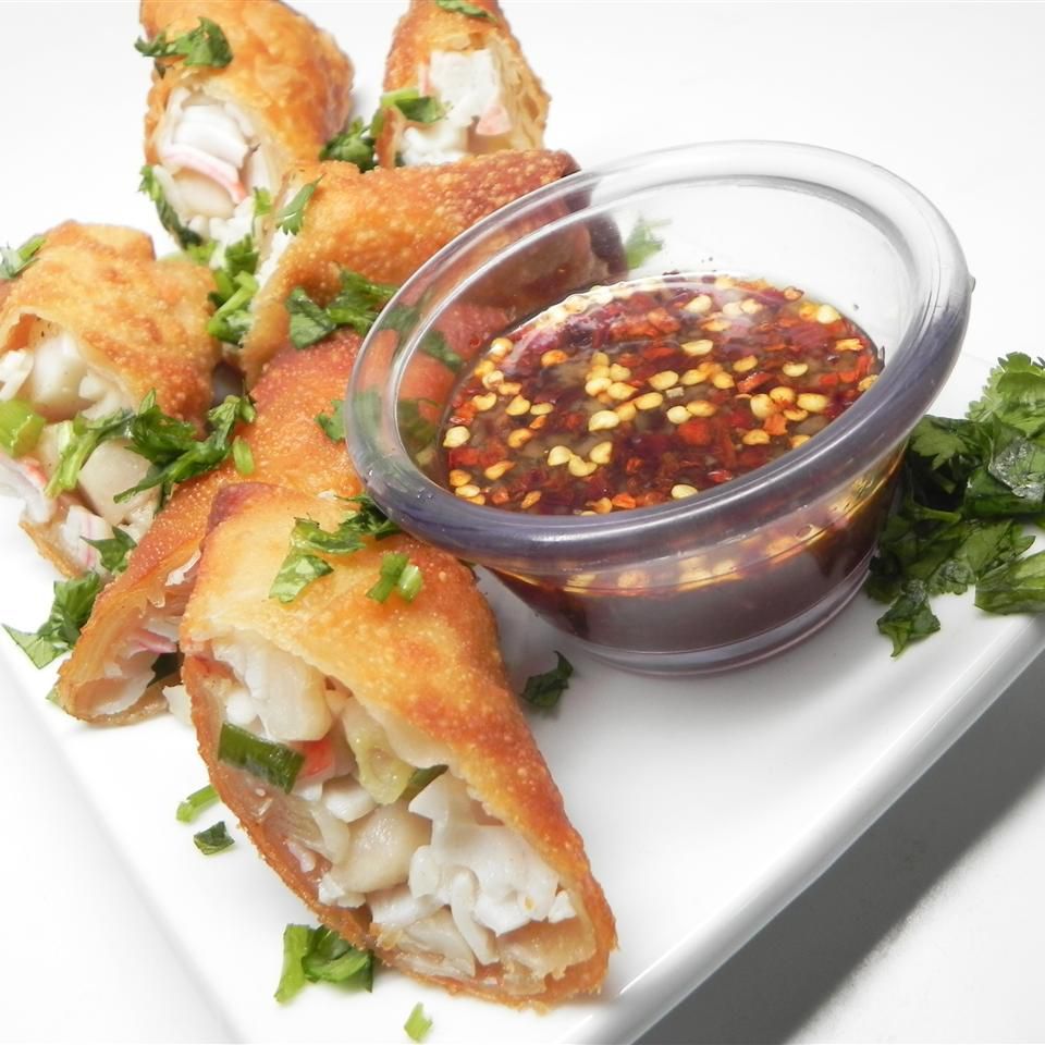 Crab-Filled Egg Rolls With Ginger-Lime Dipping Sauce Recipe