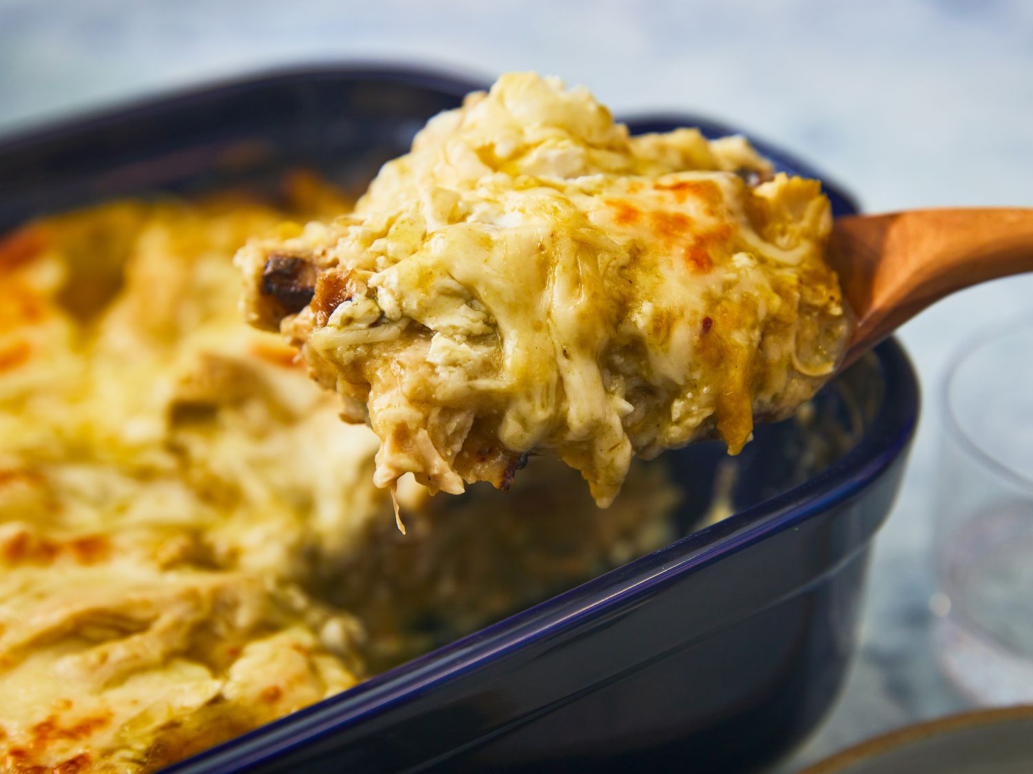 Quick and Easy Green Chile Chicken Enchilada Casserole Recipe