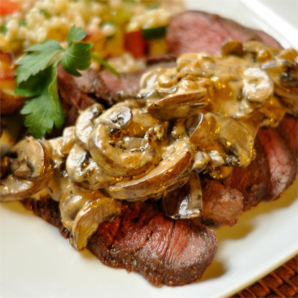 Flat Iron Steak with Mushroom Sauce Recipe