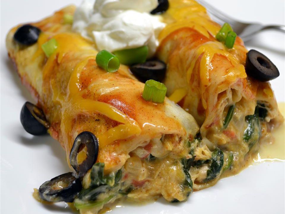 Spinach and Chicken Enchiladas Recipe