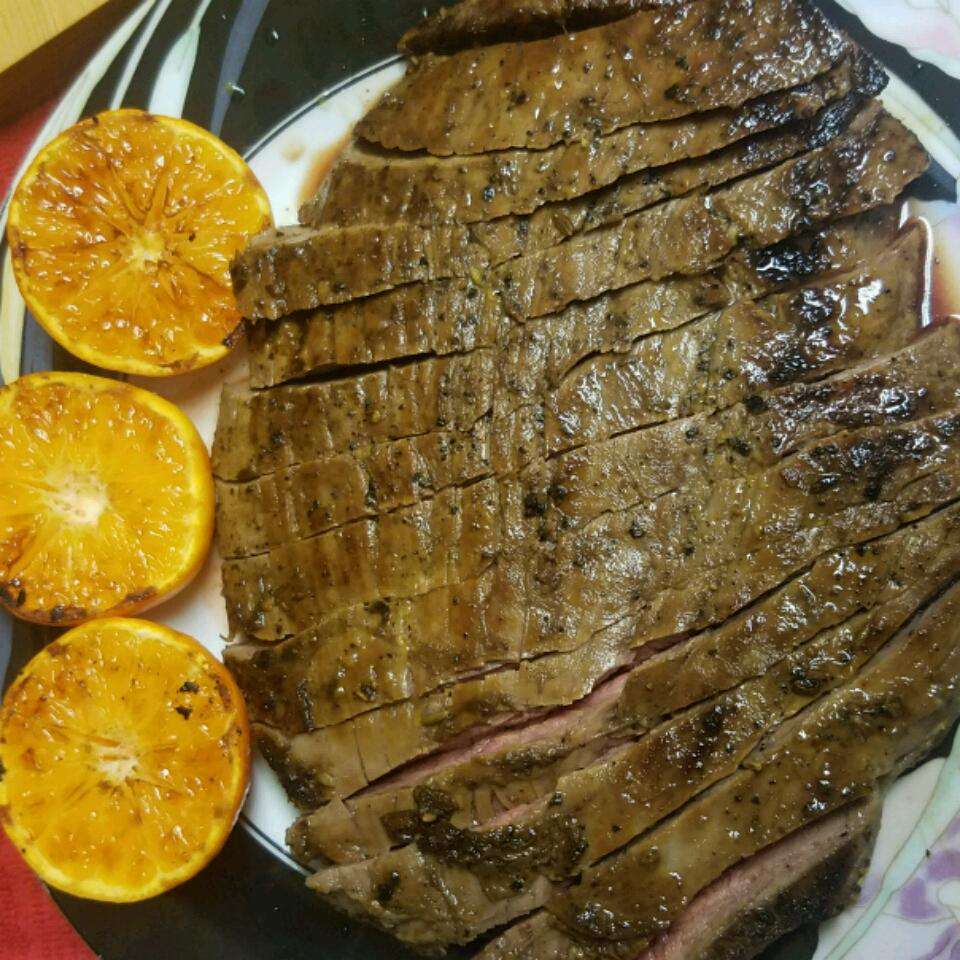 Garlic Fennel Flank Steak with Oranges Recipe