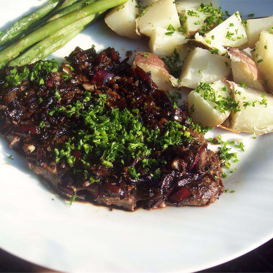 Flat Iron Steak with Balsamic Reduction