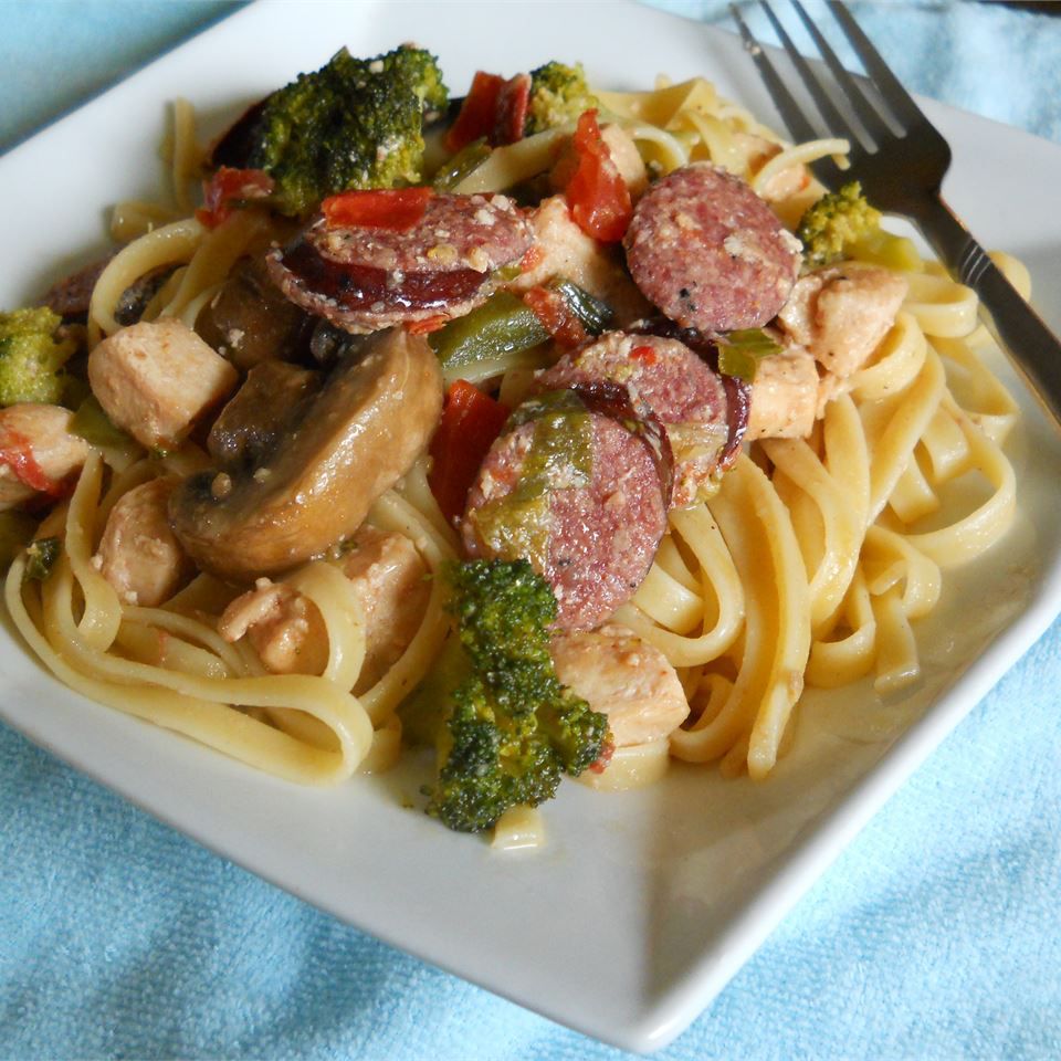 Cajun Chicken, Shrimp, and Sausage Pasta Recipe