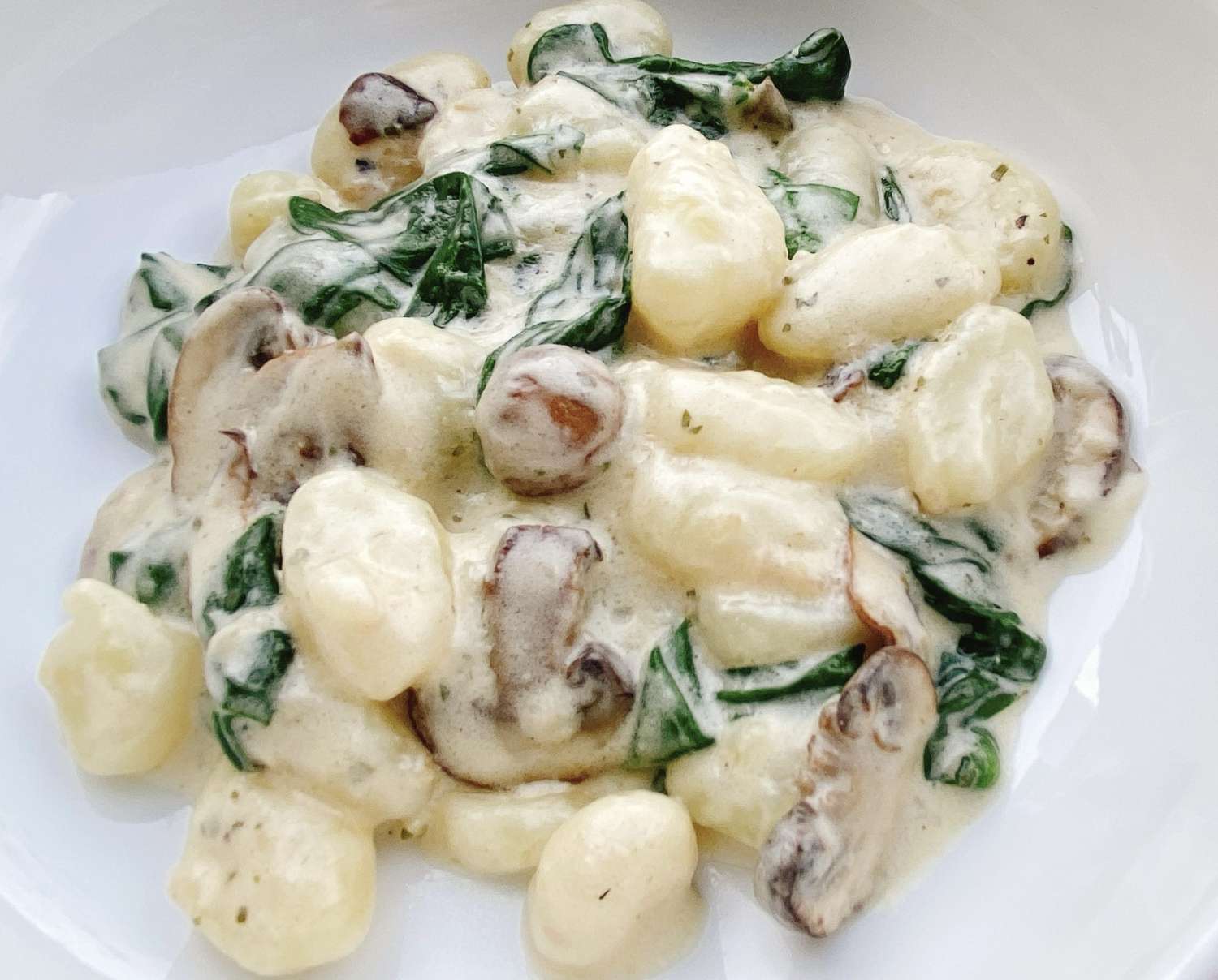 Mushroom Spinach Gnocchi with Creamy Boursin Sauce Recipe