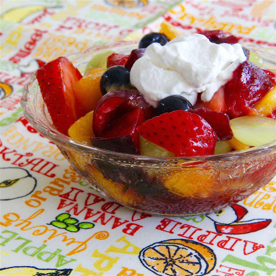 Summer Fruit Salad with Whipped Cream Recipe