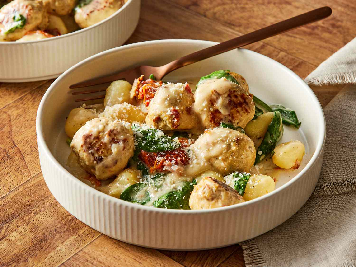 Slow Cooker Tuscan Chicken Meatballs with Gnocchi Recipe