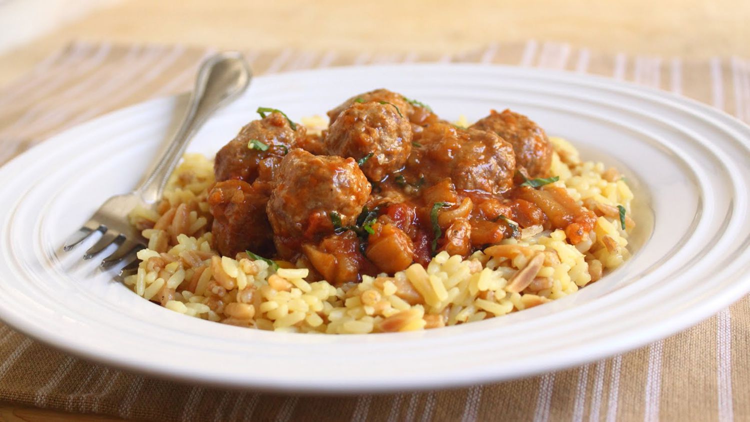 Little Lamb Meatballs in a Spicy Eggplant Tomato Sauce Recipe