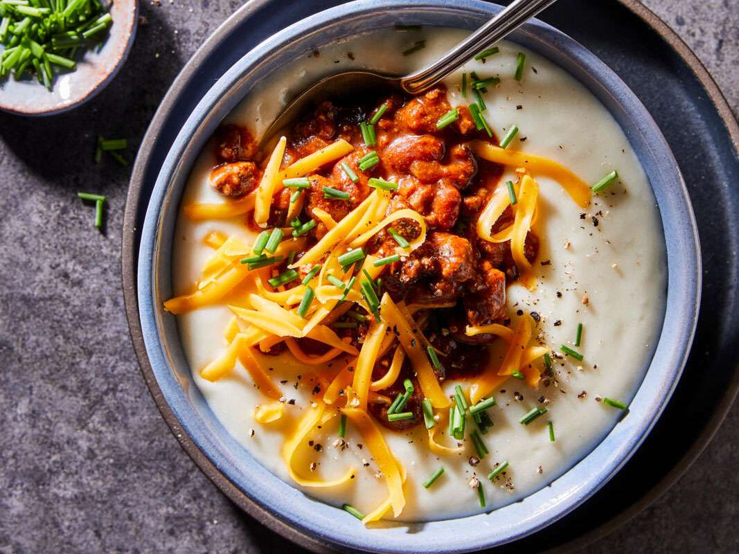 Chili-Topped Potato Soup Recipe