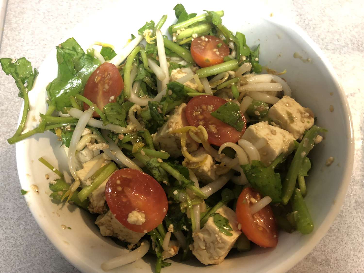 Easy Tofu and Watercress Salad