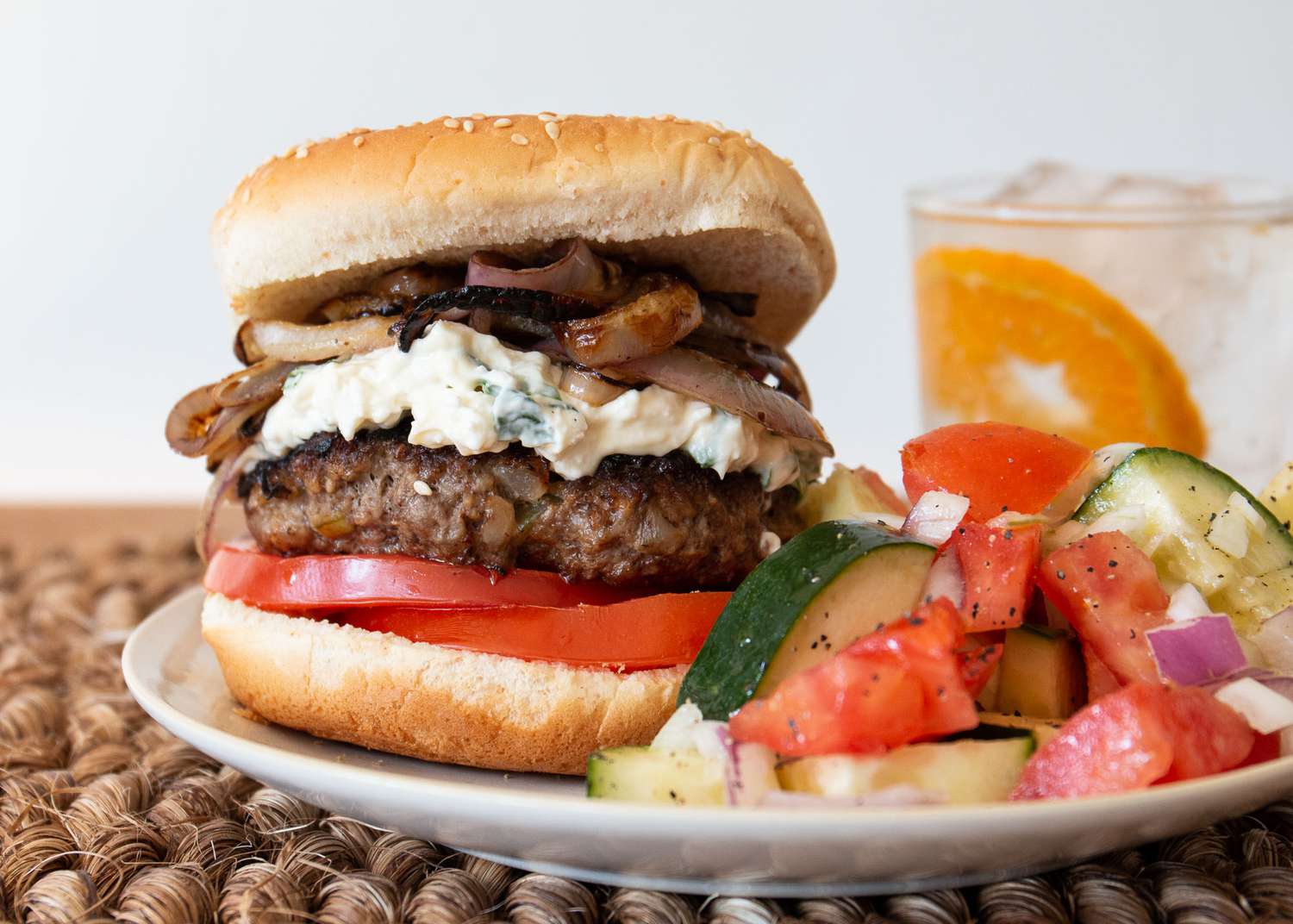 Goat Cheese-Stuffed Lamb Burgers Recipe