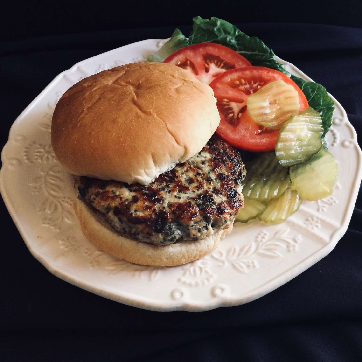 Baked Chicken Burgers with Mushrooms and Spinach Recipe