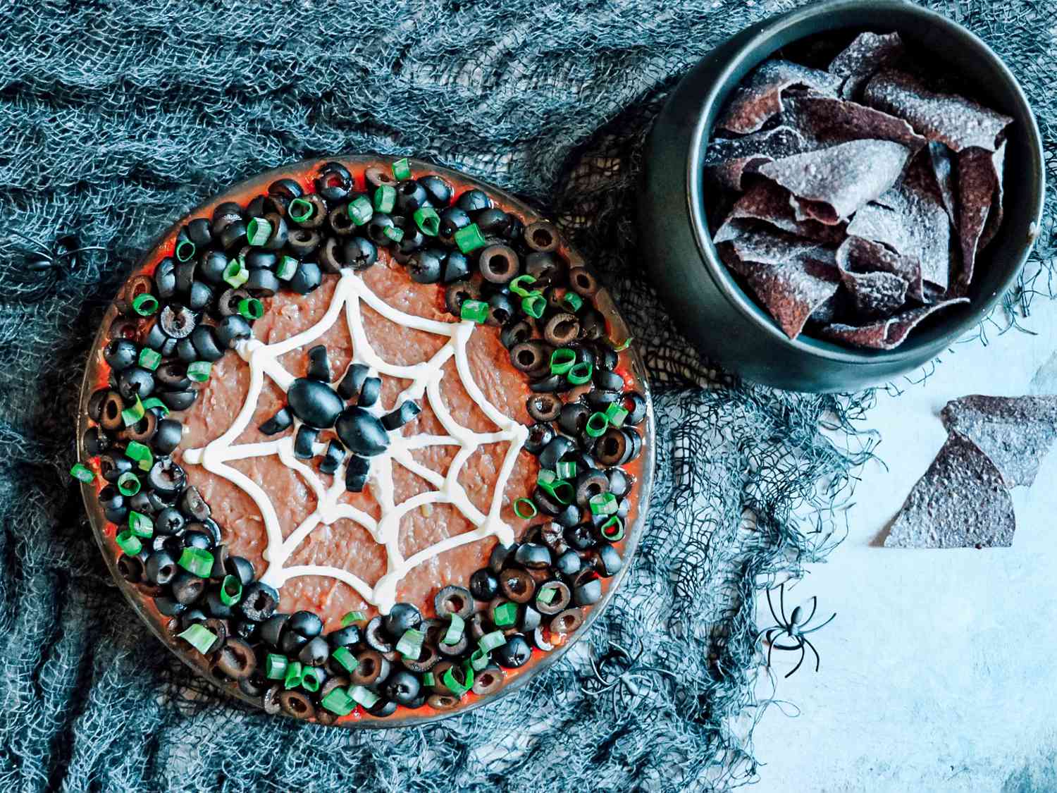 Halloween Spiderweb Layered Dip Recipe