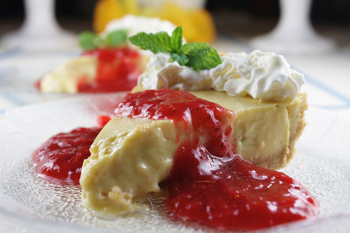 Breezy Key Lime Pie with Strawberry Rhubarb Glaze Recipe