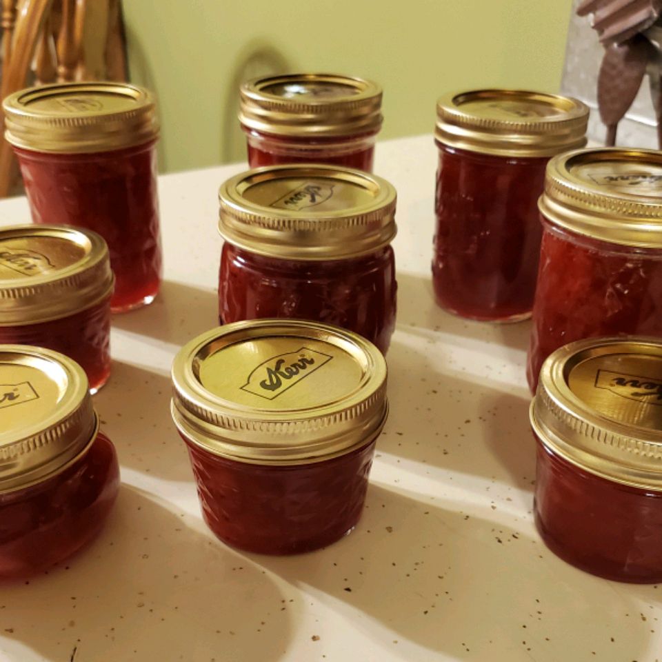 Strawberry Rhubarb Jam with Jell-O Recipe