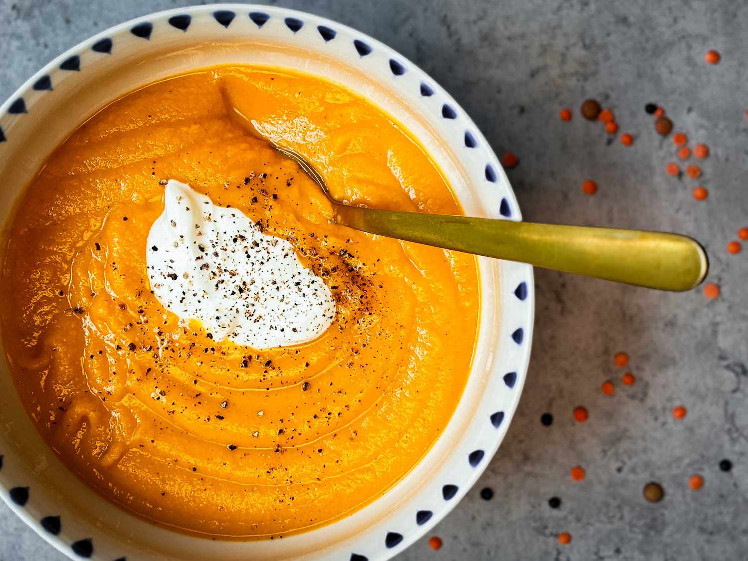 Sweet Potato, Carrot, Apple, and Red Lentil Soup Recipe