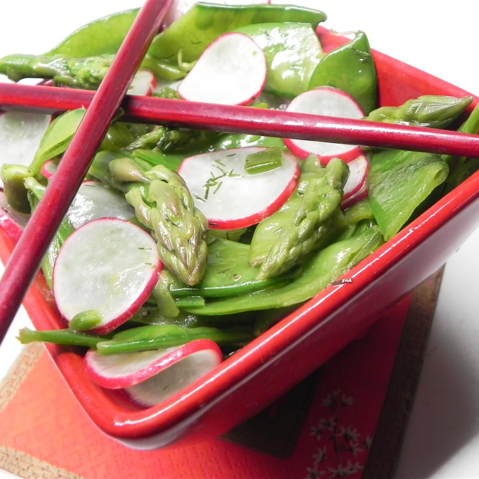 Asparagus, Snow Pea, and Radish Salad Recipe