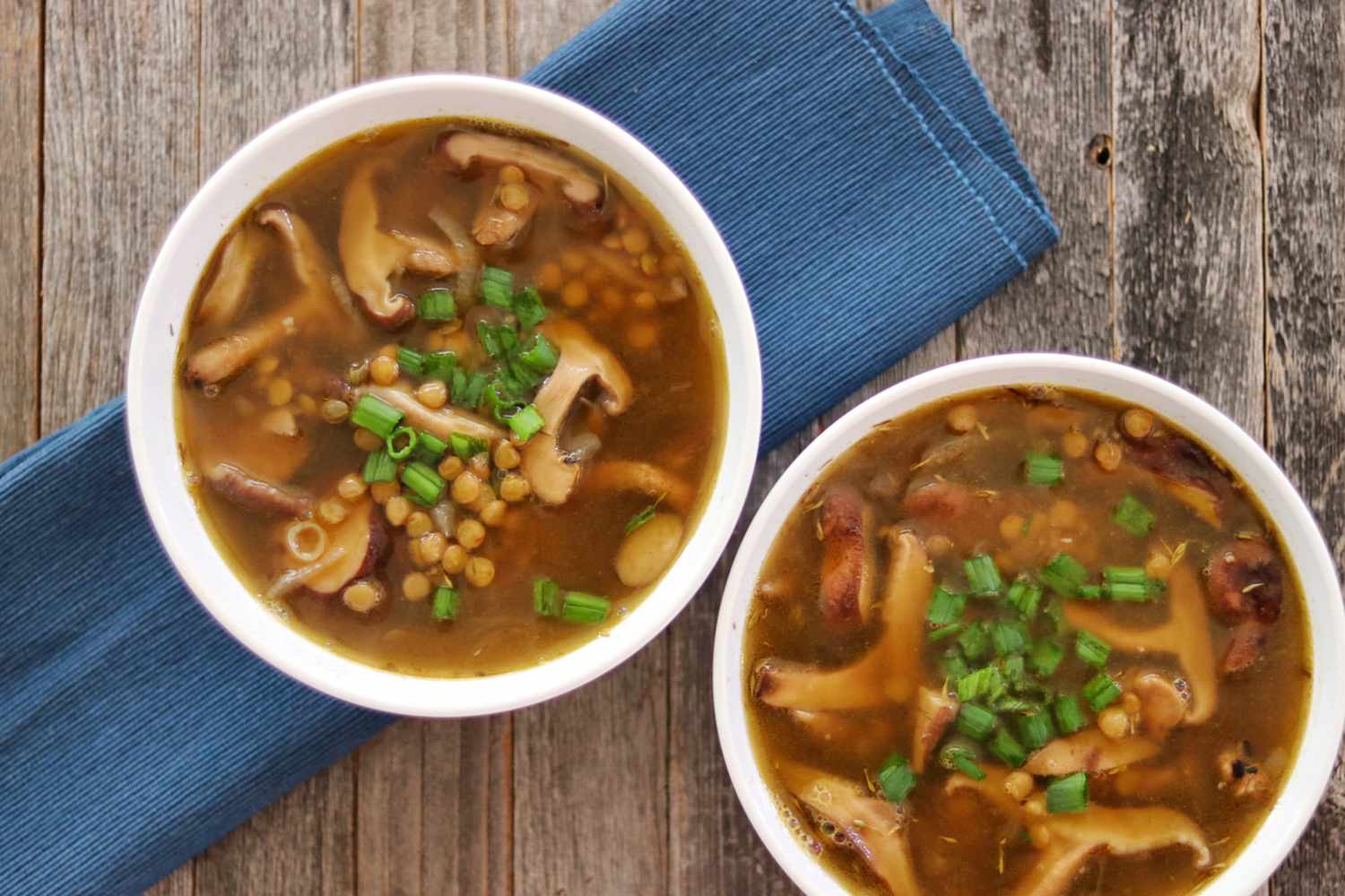 Vegetarian Mushroom-Lentil Soup Recipe