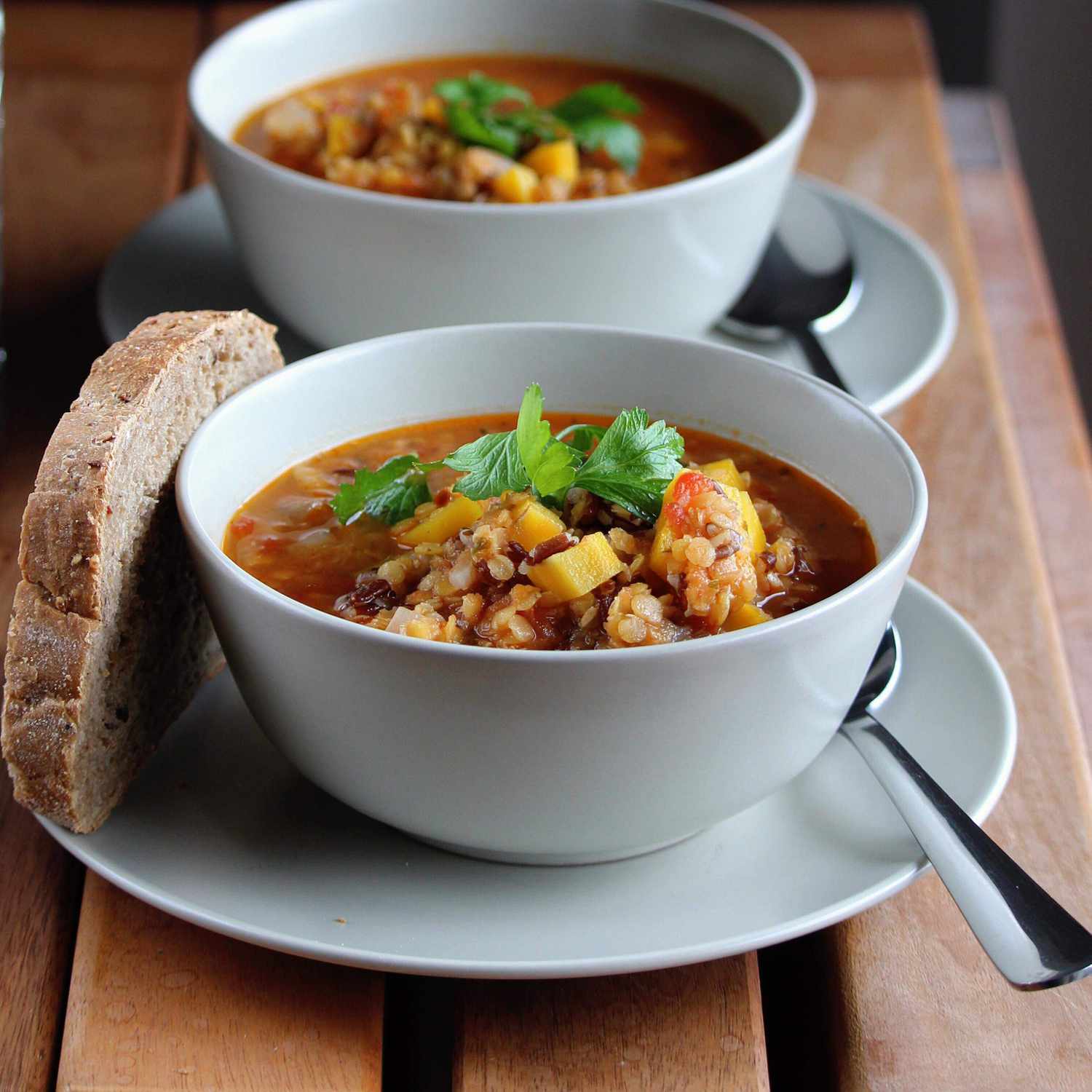 Italian Red Lentil and Brown Rice Soup Recipe